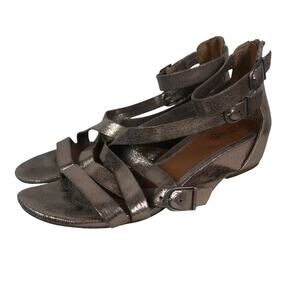 Euro Soft by Sofft Metallic Silver Gladiator Wedge Sandals 9